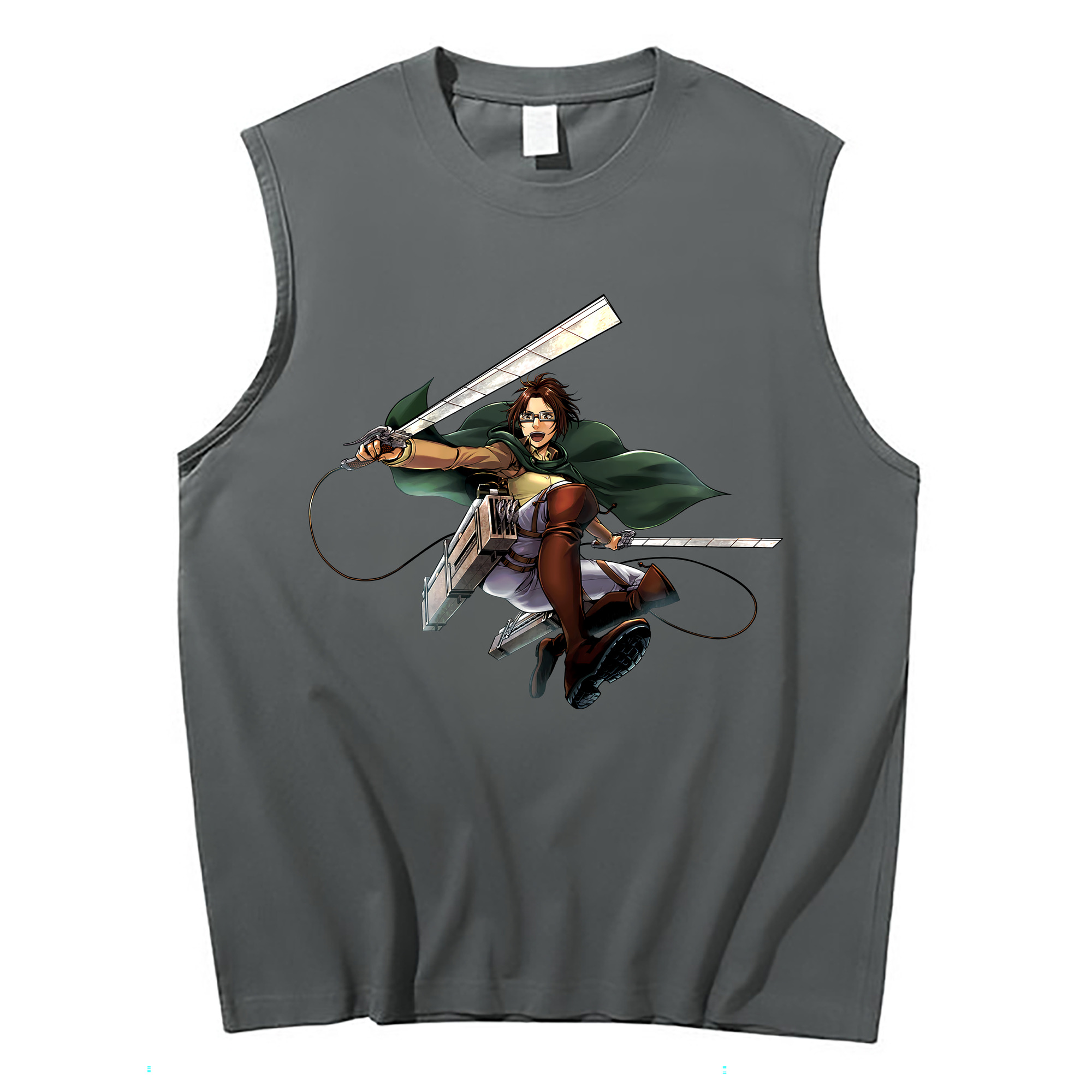 （画像用） 進撃の巨人 ハンジ·ゾエ Attack on Titan Hanji Zoe コットン100％タンクトップ（フロントプリント）